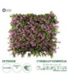 GloboStar® Artificial Garden CYPHEA HYSSOPIFOLIA 20350 Τεχνητό Διακοσμητικό Πάνελ Λουλουδιών - Κάθετος Κήπος σύνθεση Άνθος Κουφέας Μ50 x Π50 x Υ11cm